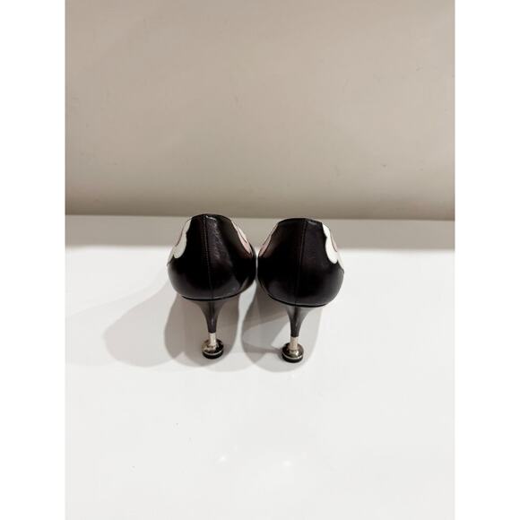 Prada Orchidea Nappa Leather Flower Fiori 85mm Pointed Toe Pump Black EU 40.5 - Picture 4 of 6